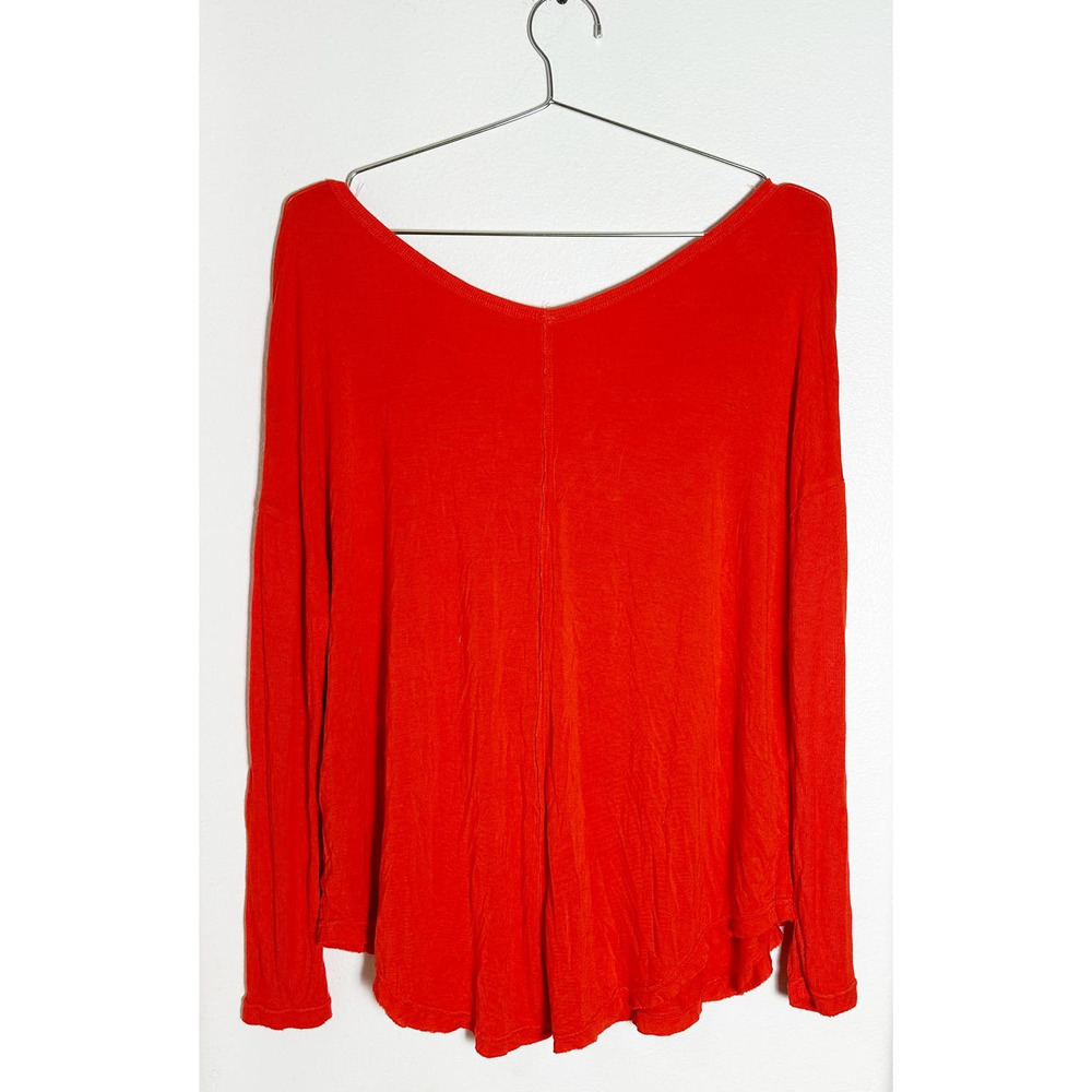 Free People Moonshine Knit Thermal Top Tunic Optic Red sz S - Picture 4 of 7